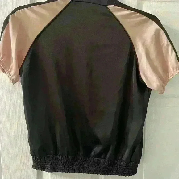 JOLT Jacket With Front Embroidery - Satin Blk & Powder Pink - B33 - Picture 2 of 6